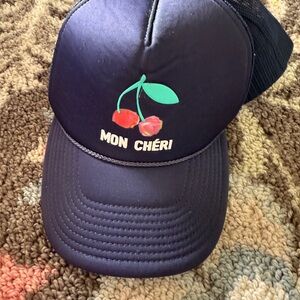 Rosenthal Black Hat with Red Cherry Graphic